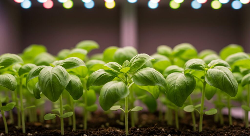 growing basil seedlings indoors
