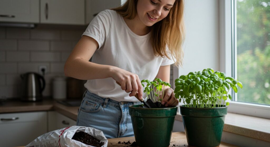 growing multiple basil in one pot
