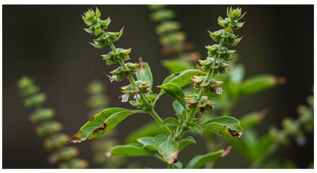 harvesting basil for seeds