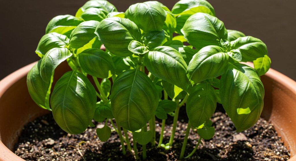 healthy basil watering