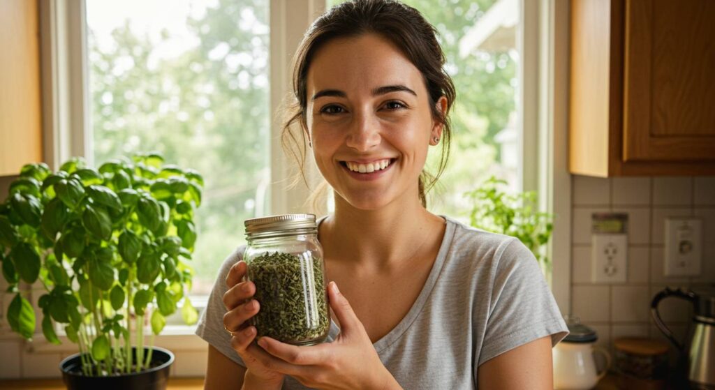 homemade dried basil