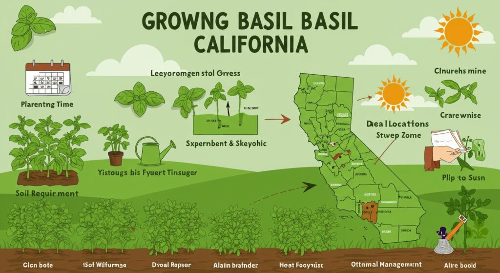 how far down to plant basil in CA
