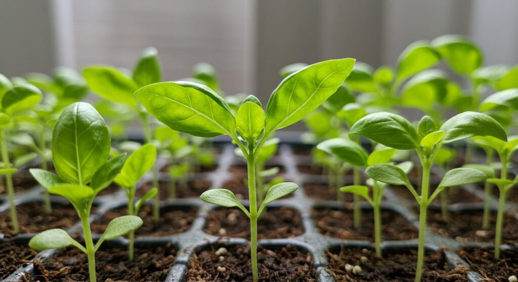 how much to water basil seedlings
