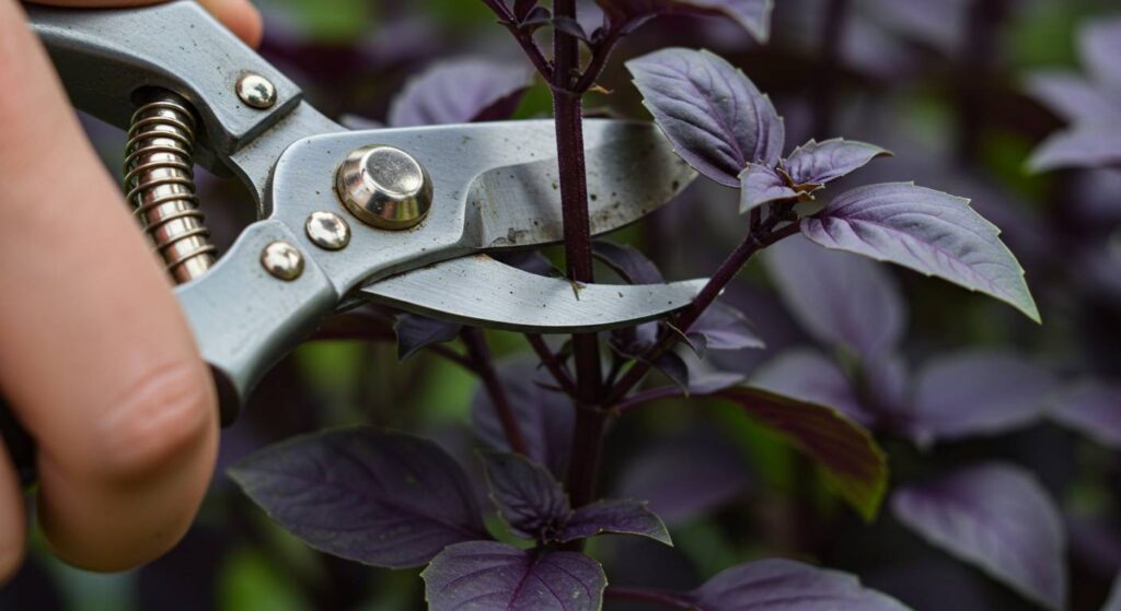 how to cut purple basil
