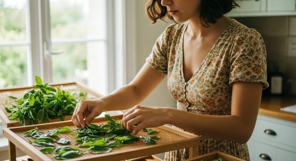 how to dry fresh basil
