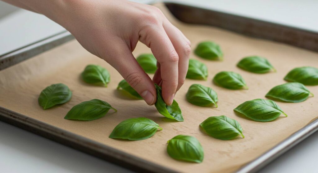 how to freeze basil leaves without chopping
