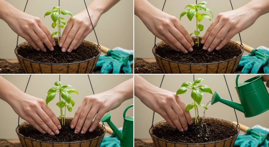 how to grow basil in a hanging planter