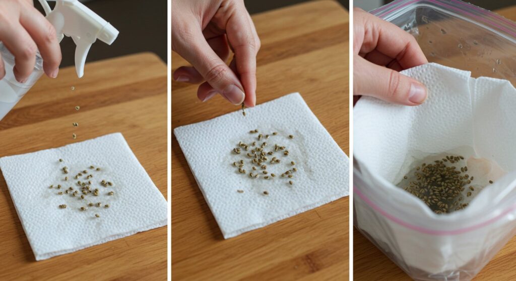 how to grow basil seeds in paper towel
