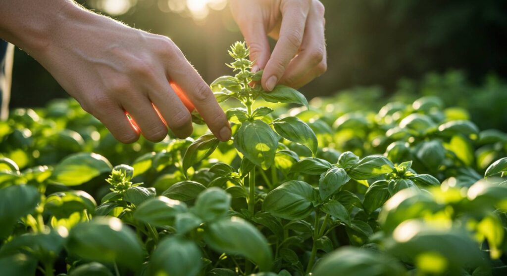 how to make basil plant thicker
