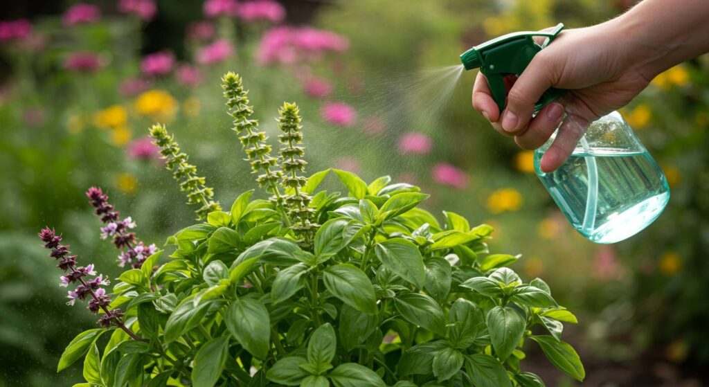 how to remove aphids from basil plant organically
