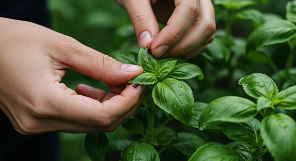 how to remove insects from basil

