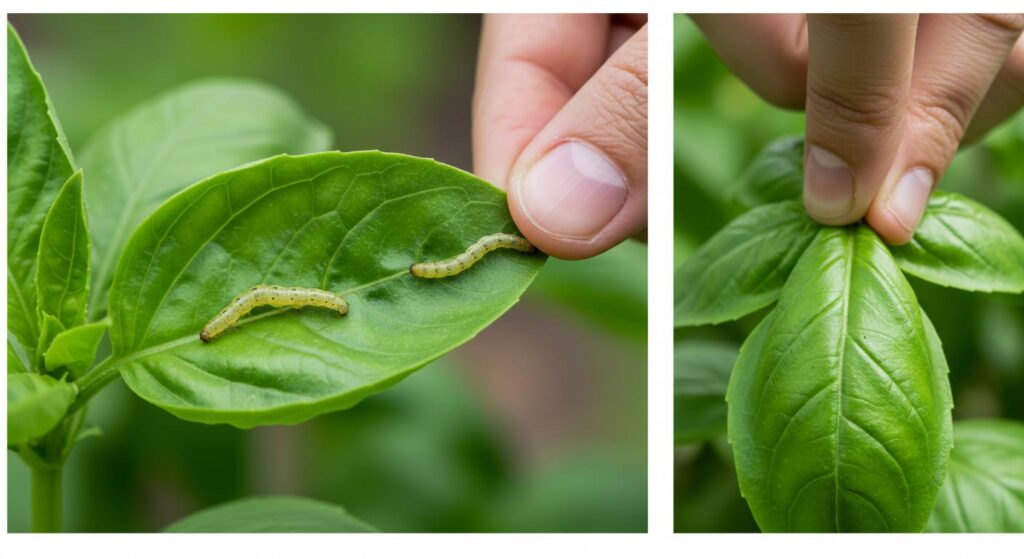 how to remove worms from basil
