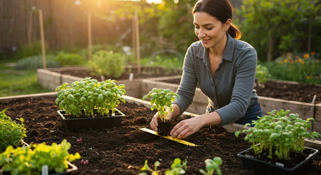 how to space basil plants
