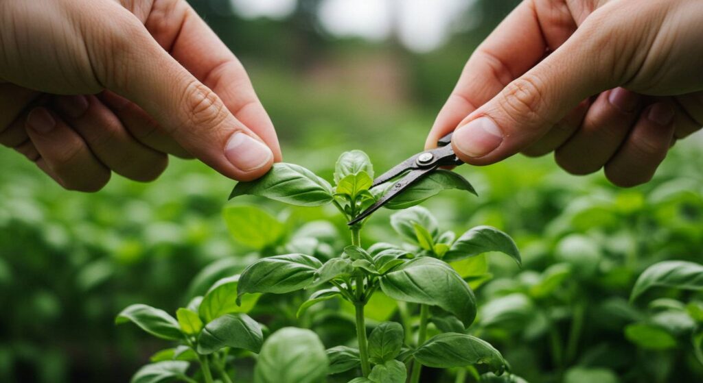 how to trim basil to encourage more leaves