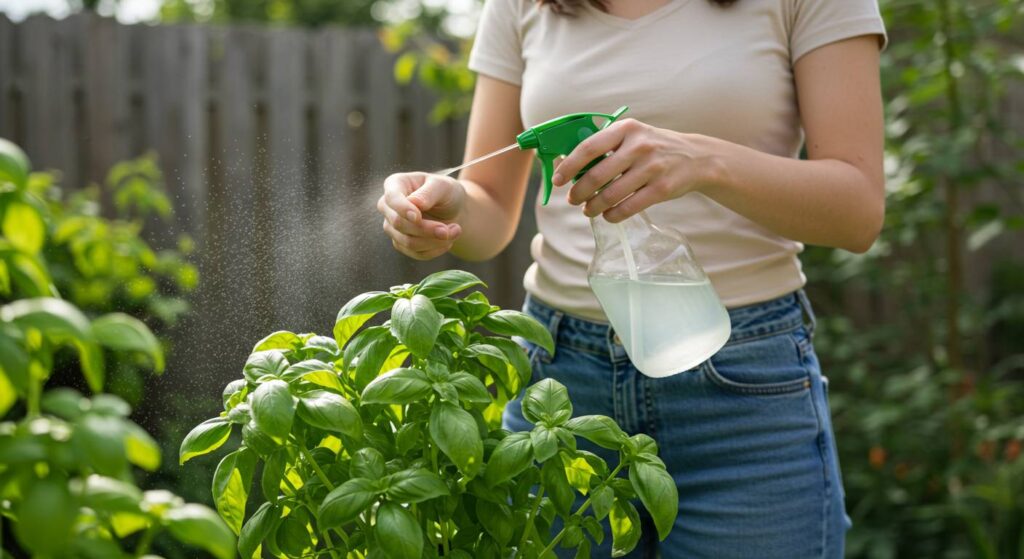 how to use vinegar on basil