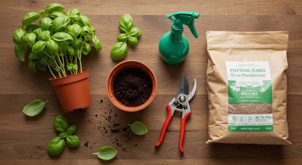 indoor basil cutting propagation

