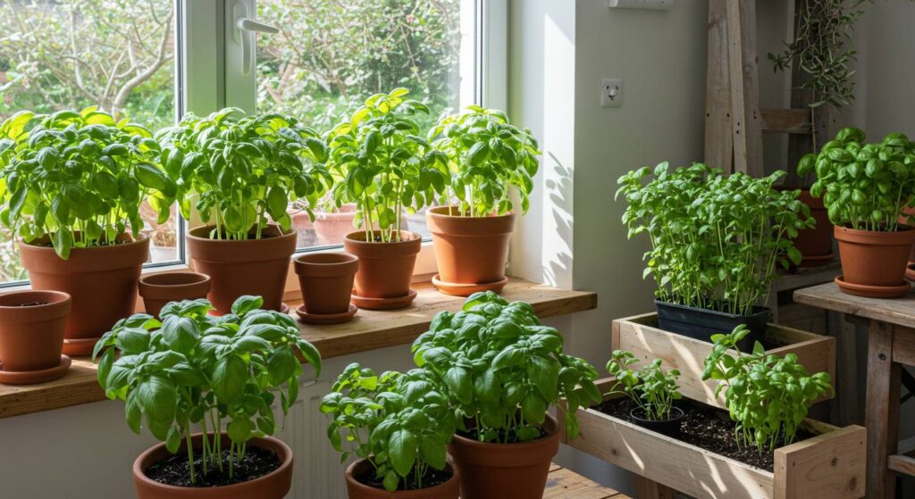 indoor basil plant 
