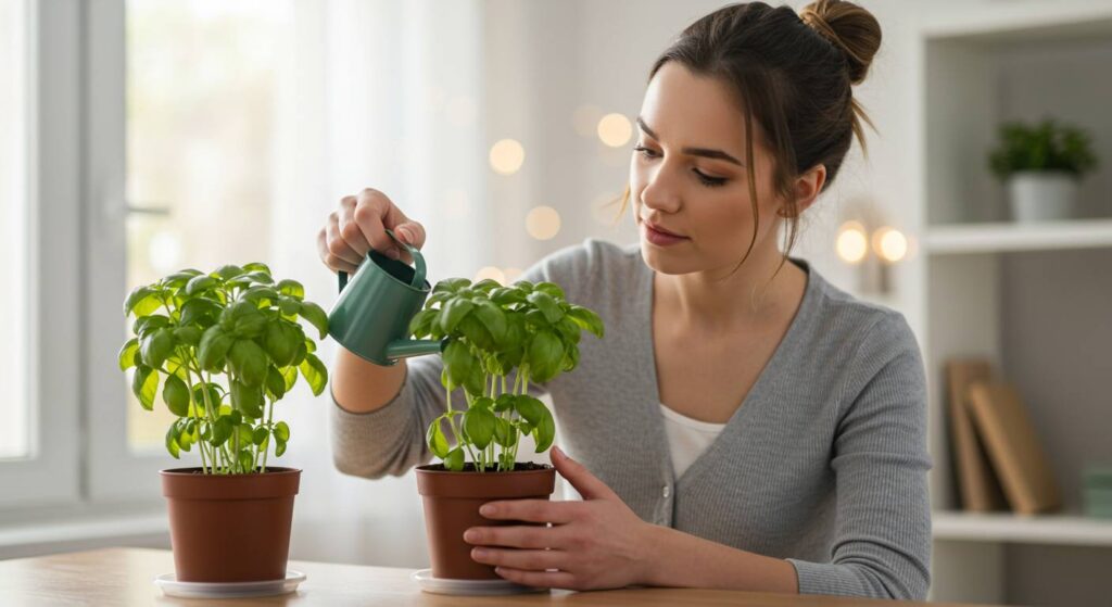 indoor basil plant care