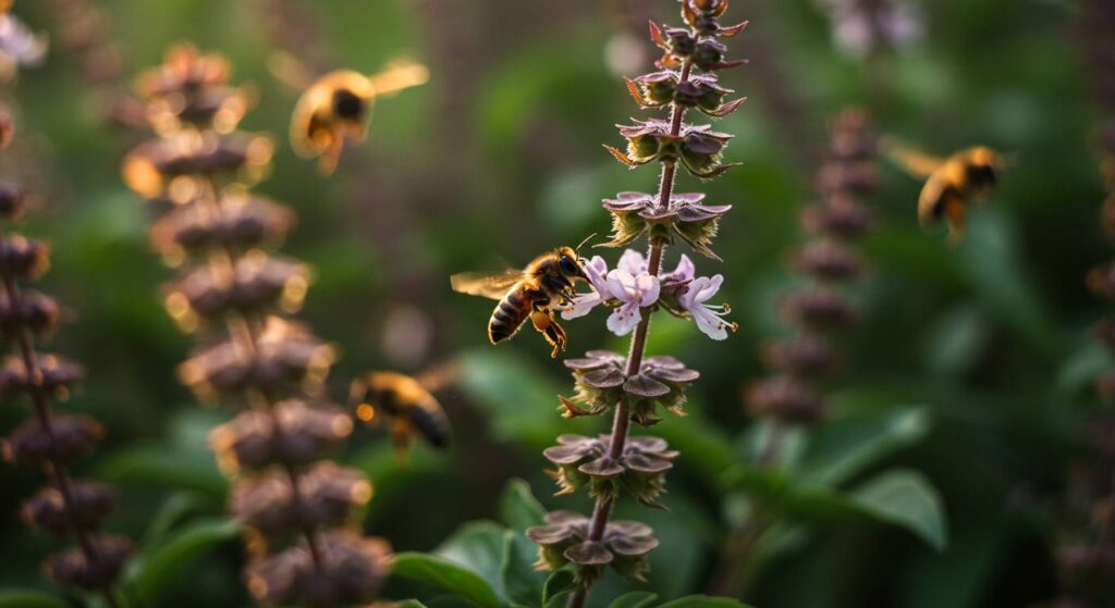 does basil attract bees