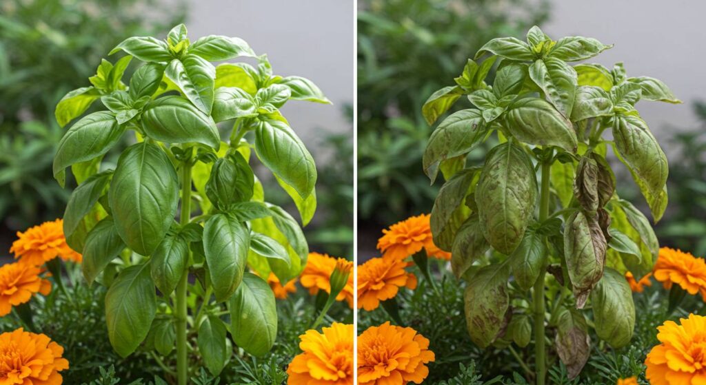 is it okay to plant basil with marigolds
