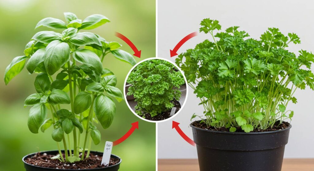 is it okay to plant basil with parsley
