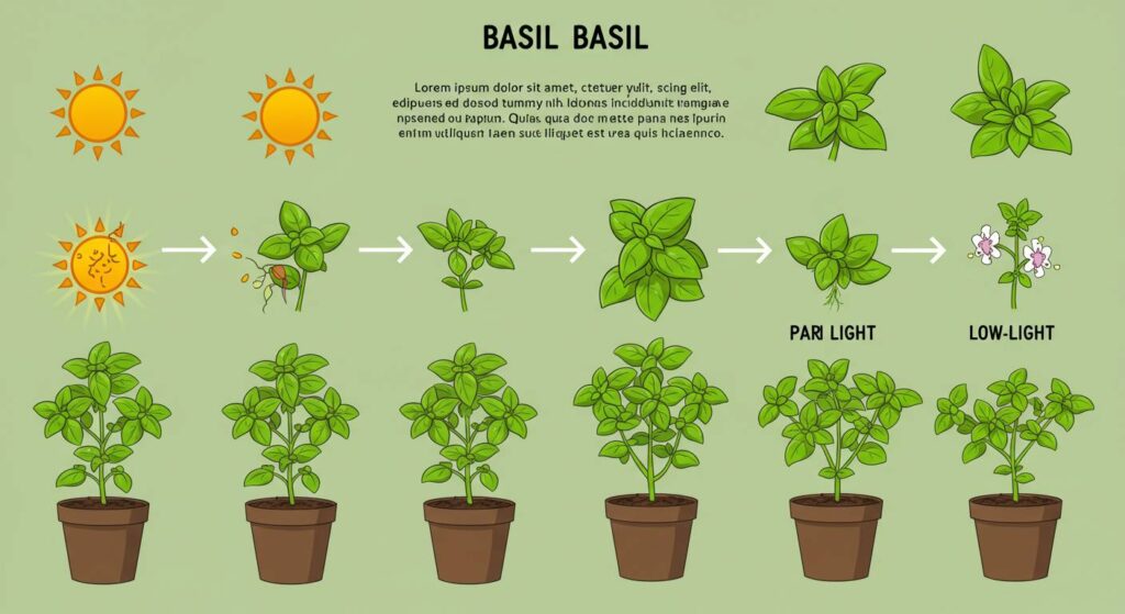 light requirements for growing basil

