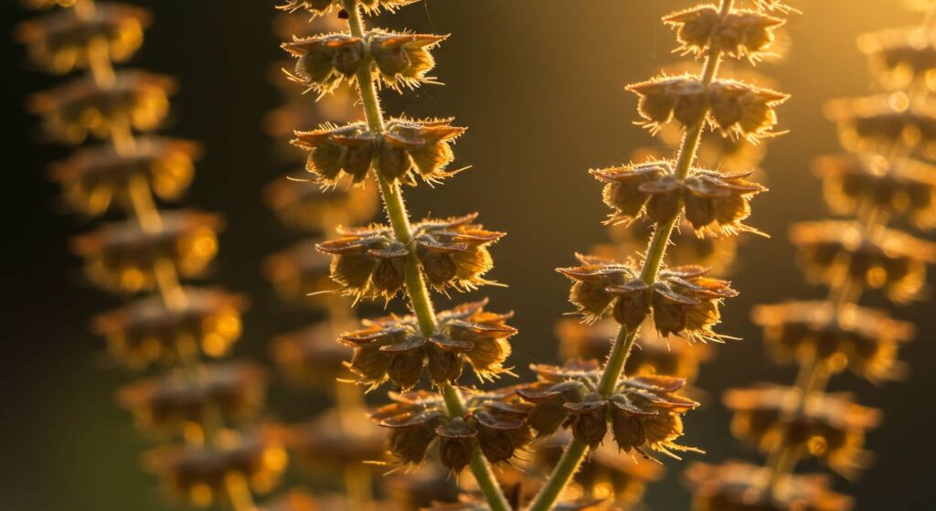 mature basil seed pods
