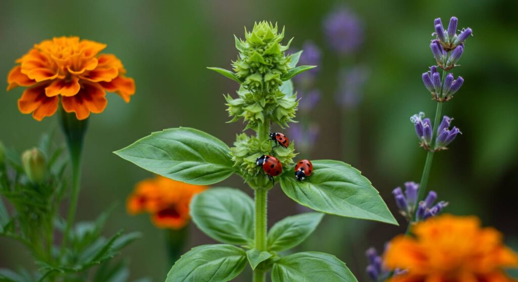 natural pest control for basil with herbs