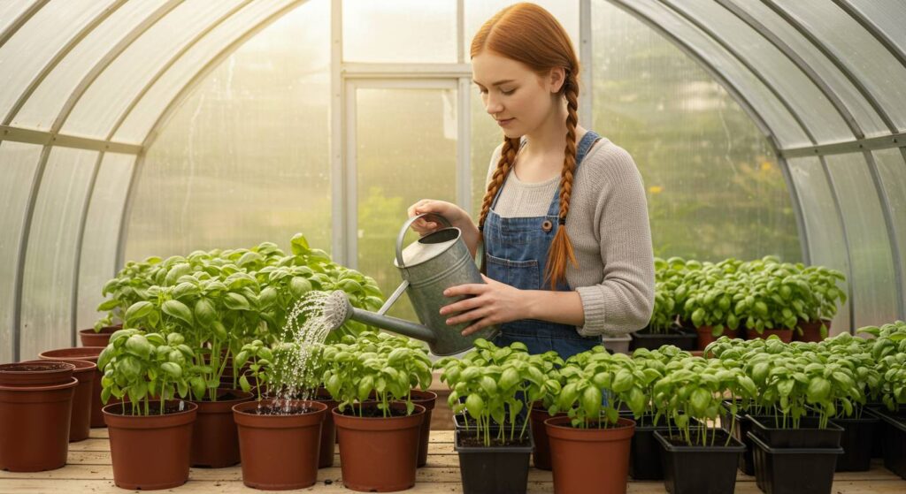 optimal basil planting density