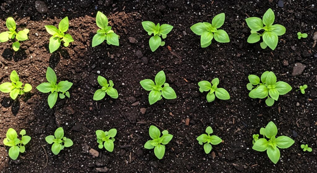 optimal basil planting depth CA

