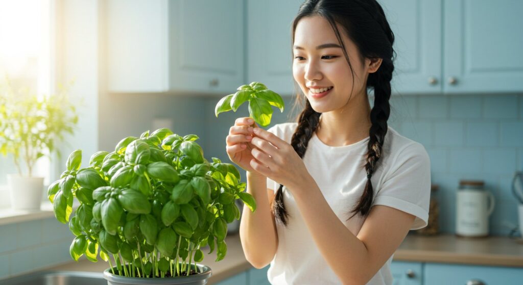 optimal basil plants per pot