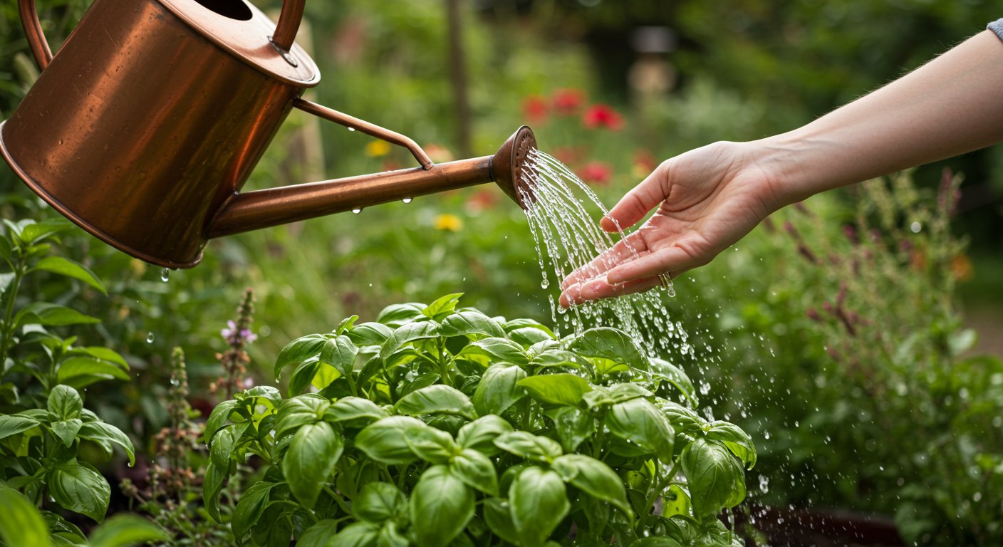 how often to water basil outdoors