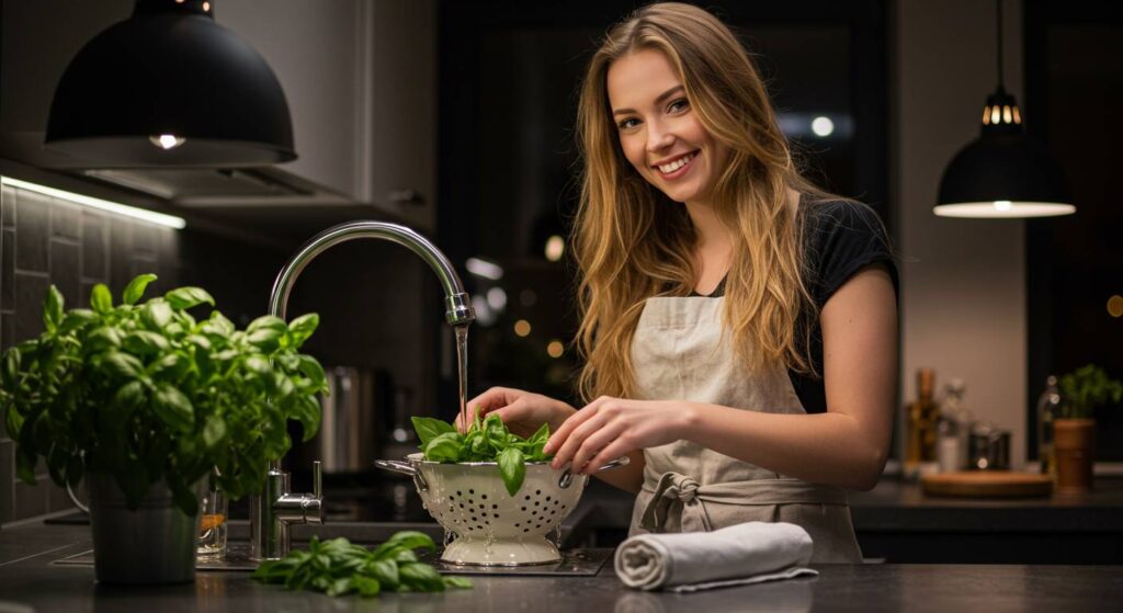 oven drying basil leaves
