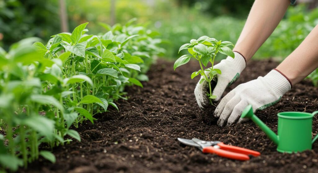 planting basil near green beans