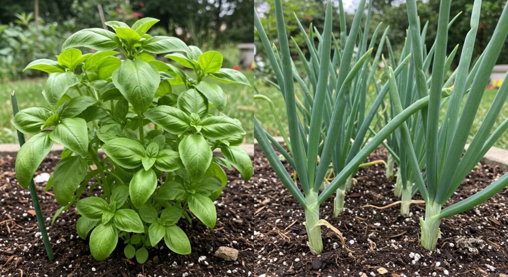 Can I Plant Basil With Green Onions