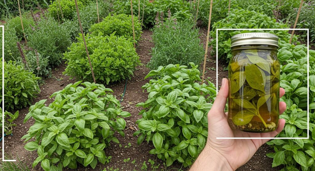 preserving basil in oil