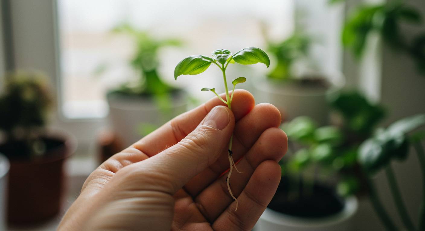 how to grow basil indoors from cuttings