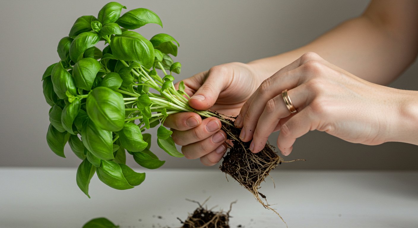 growing basil from supermarket plant