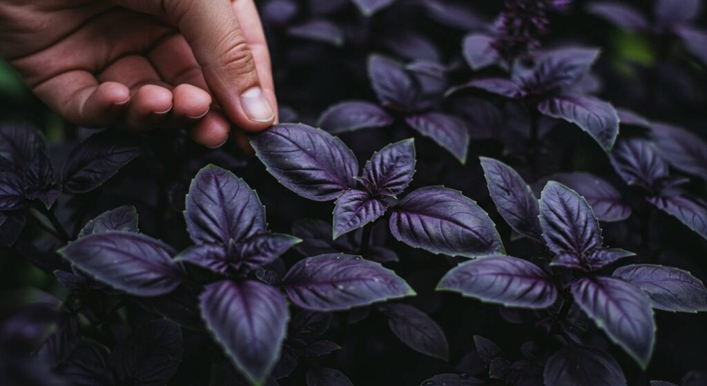 purple basil picking tips

