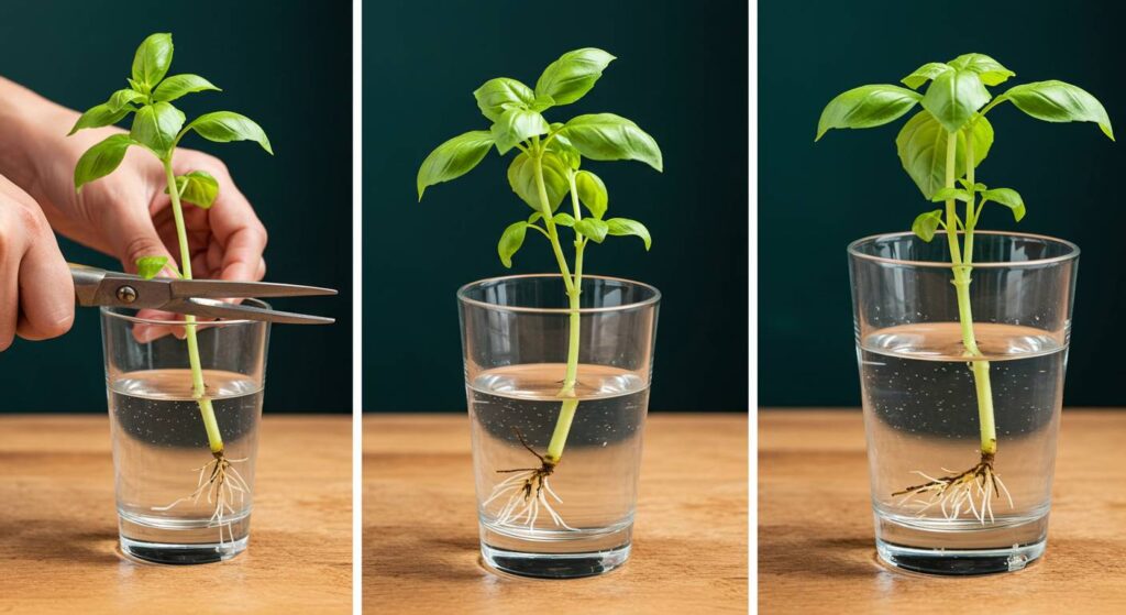 rooting basil cuttings indoors
