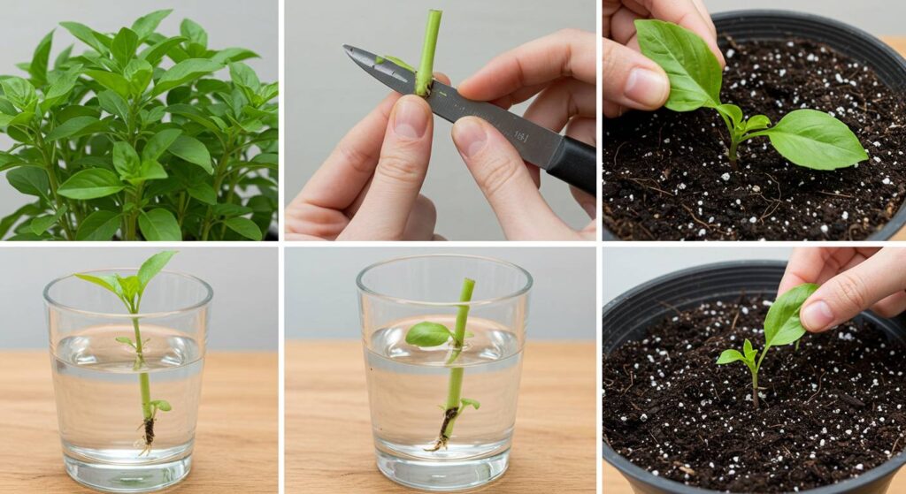 rooting thai basil cuttings