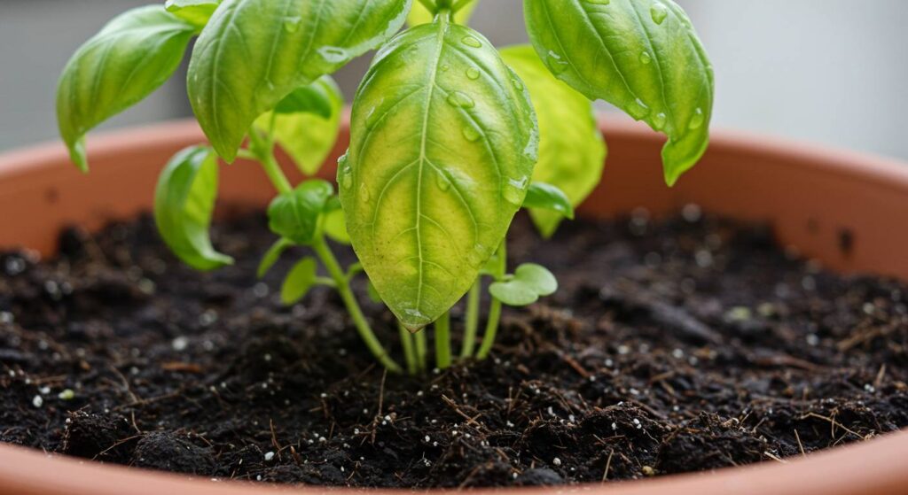 sick basil plant house
