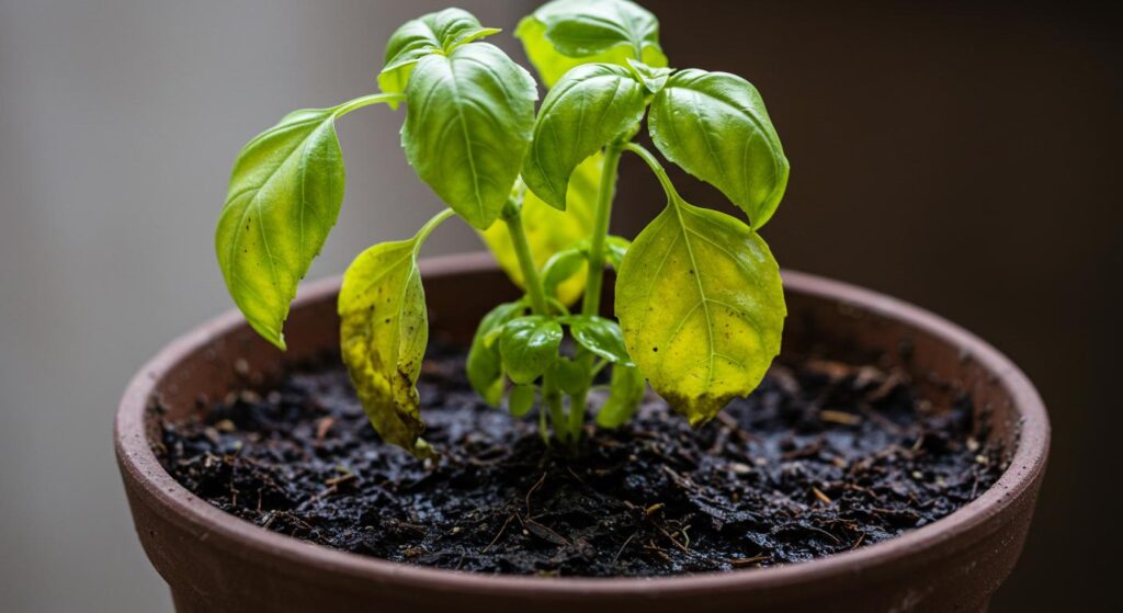 signs of overwatered basil