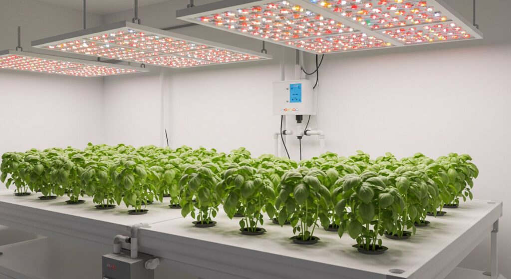 speed of basil growth in hydroponic systems
