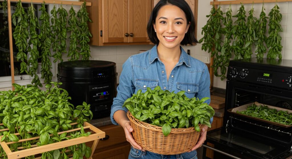 techniques for drying basil
