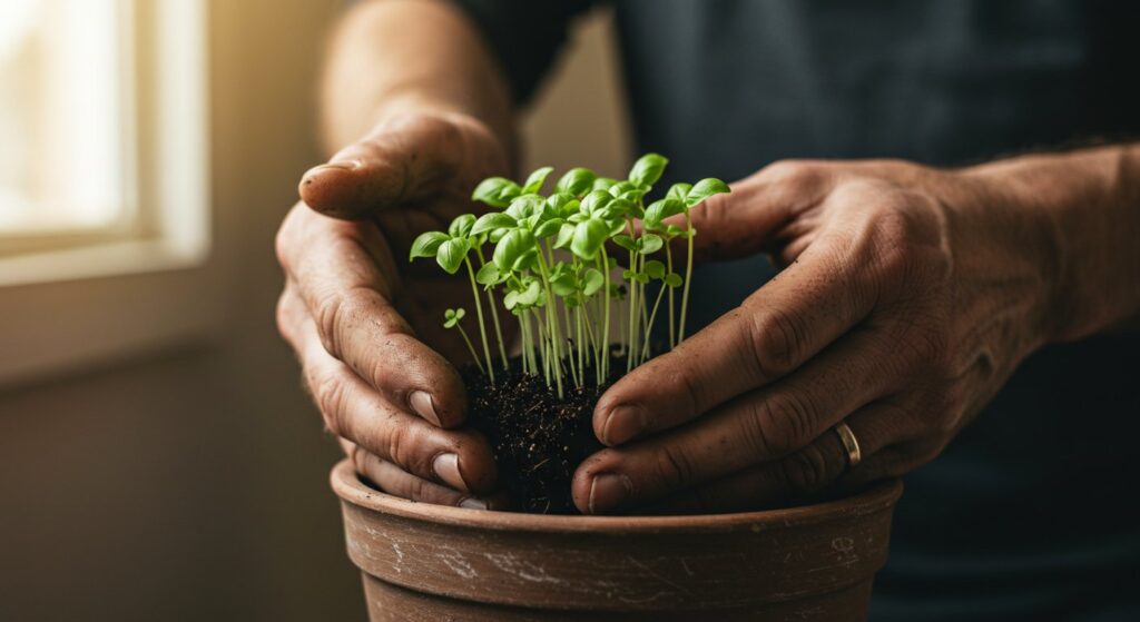 time to grow basil inside
