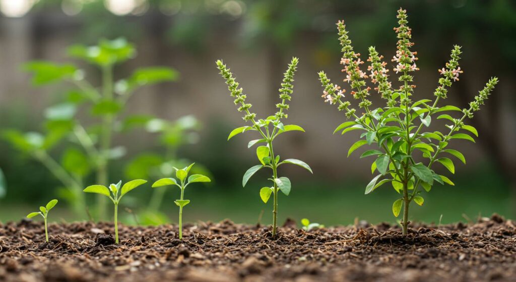 tulsi plant growth patterns
