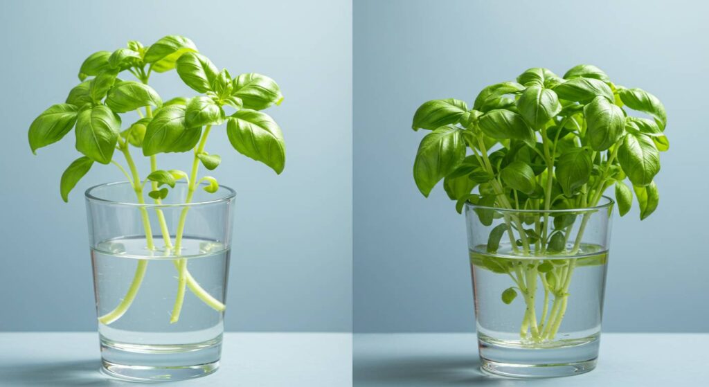 water-grown basil