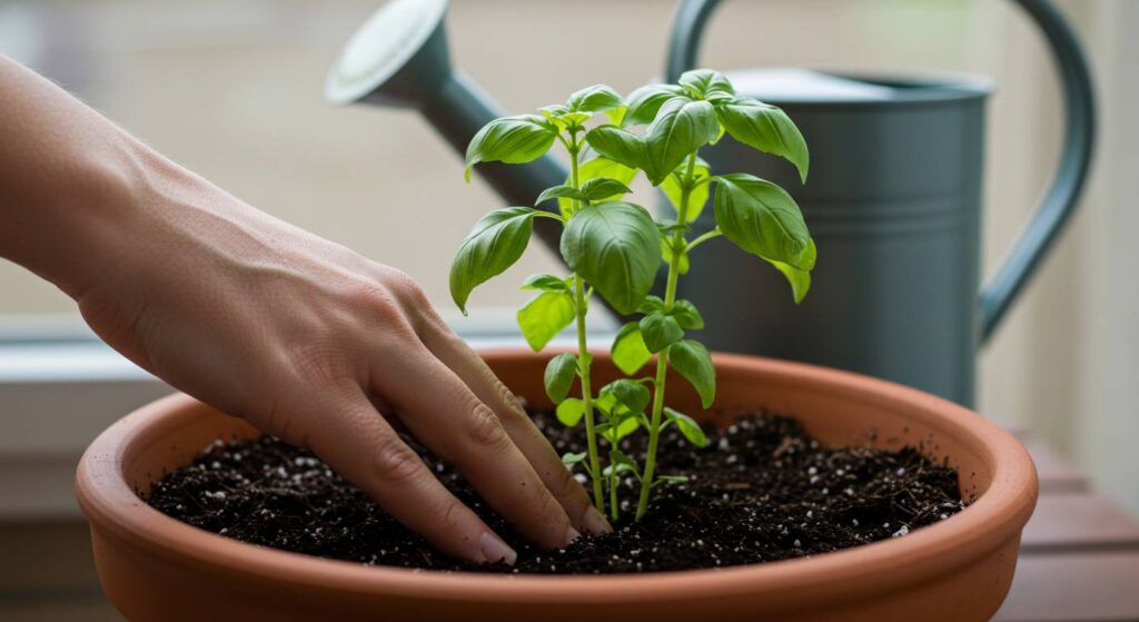 watering basil frequency
