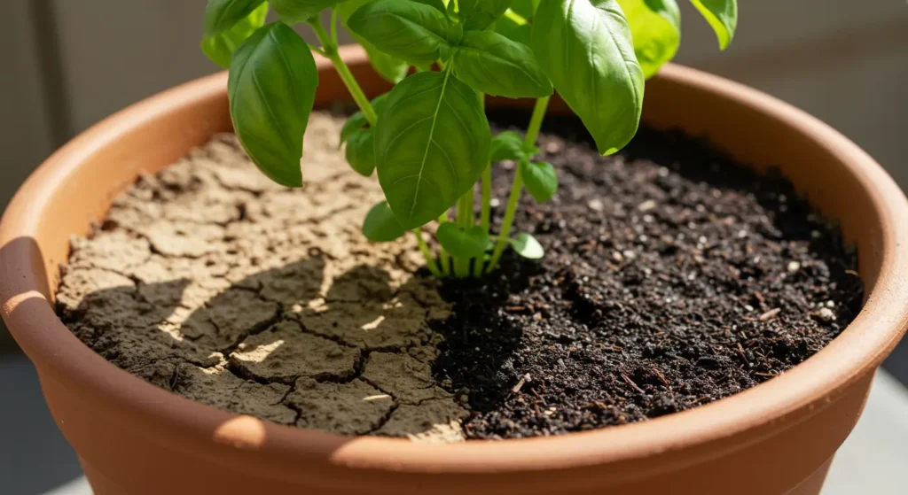 watering basil frequency
